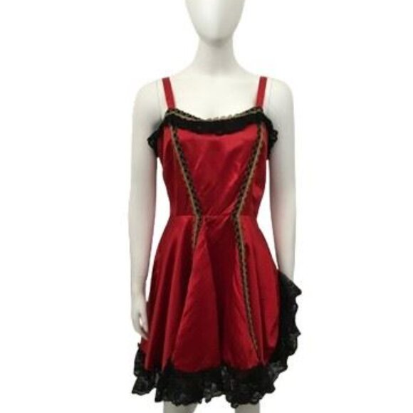 Vintage 60s 70s Can-Can Girl Mini Dress Original Hollywood Studio MOULIN ROUGE - Picture 3 of 7
